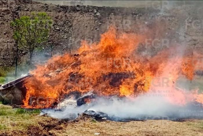 Incineran en Charo más de 3 toneladas de narcóticos y metanfetamina líquida