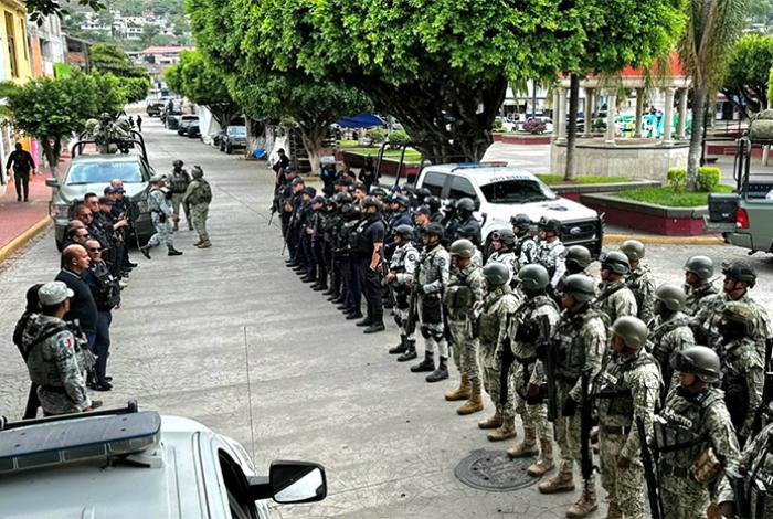 Instalan Base de Operación Interinstitucional en Juárez, al oriente de Michoacán, para garantizar la seguridad