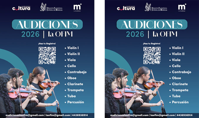 Invita SeCultura a convocatoria de Orquesta Filarmónica Juvenil de Morelia