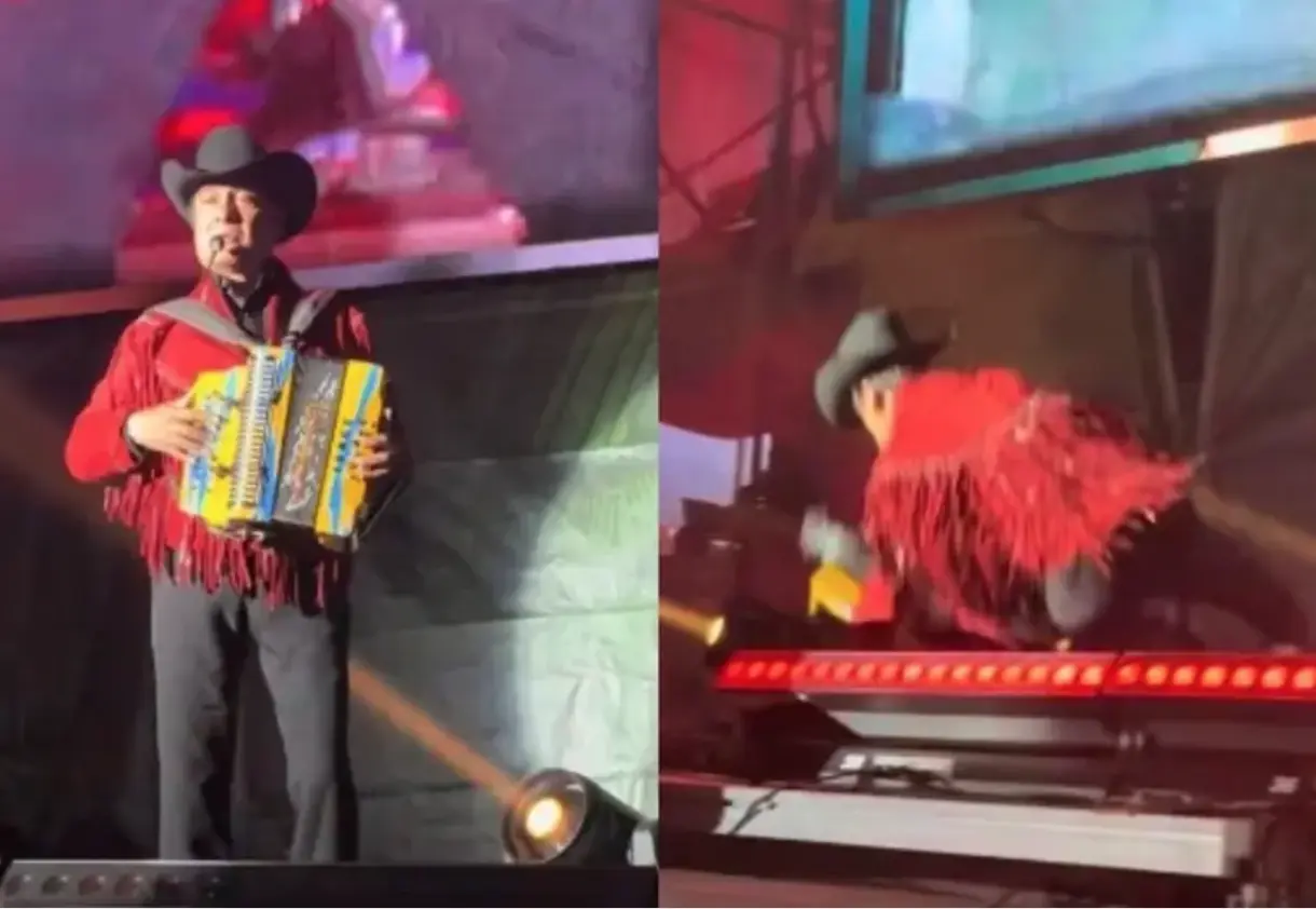Jorge Hernández de Los Tigres del Norte sufre caída en pleno concierto