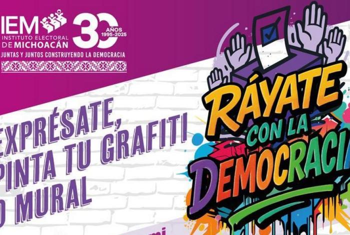 Juventudes michoacanas se expresan con arte en ‘Ráyate con la Democracia’