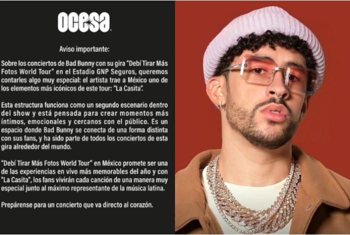 “La Casita” del World Tour de Bad Bunny “DeBí TiRAR MáS FOTos” genera polémica y usuarios piden reembolsos en comentarios de Instagram de Ocesa.