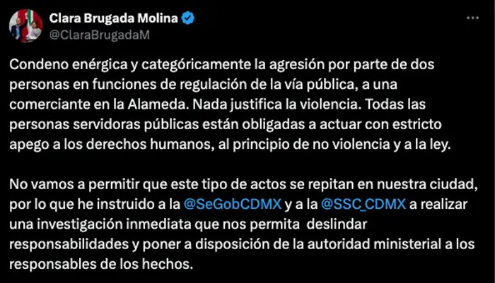 Lideresa feminista, golpeada por funcionarios de CDMX que escaparon entre policías