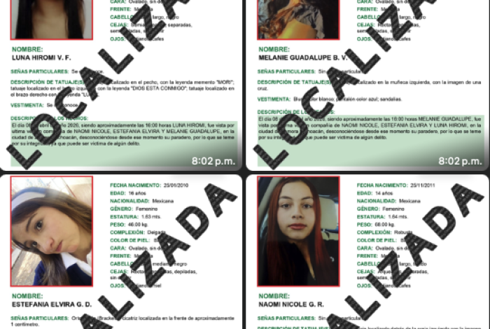 Localiza FGE a cuatro menores reportadas como desaparecidas en Zamora