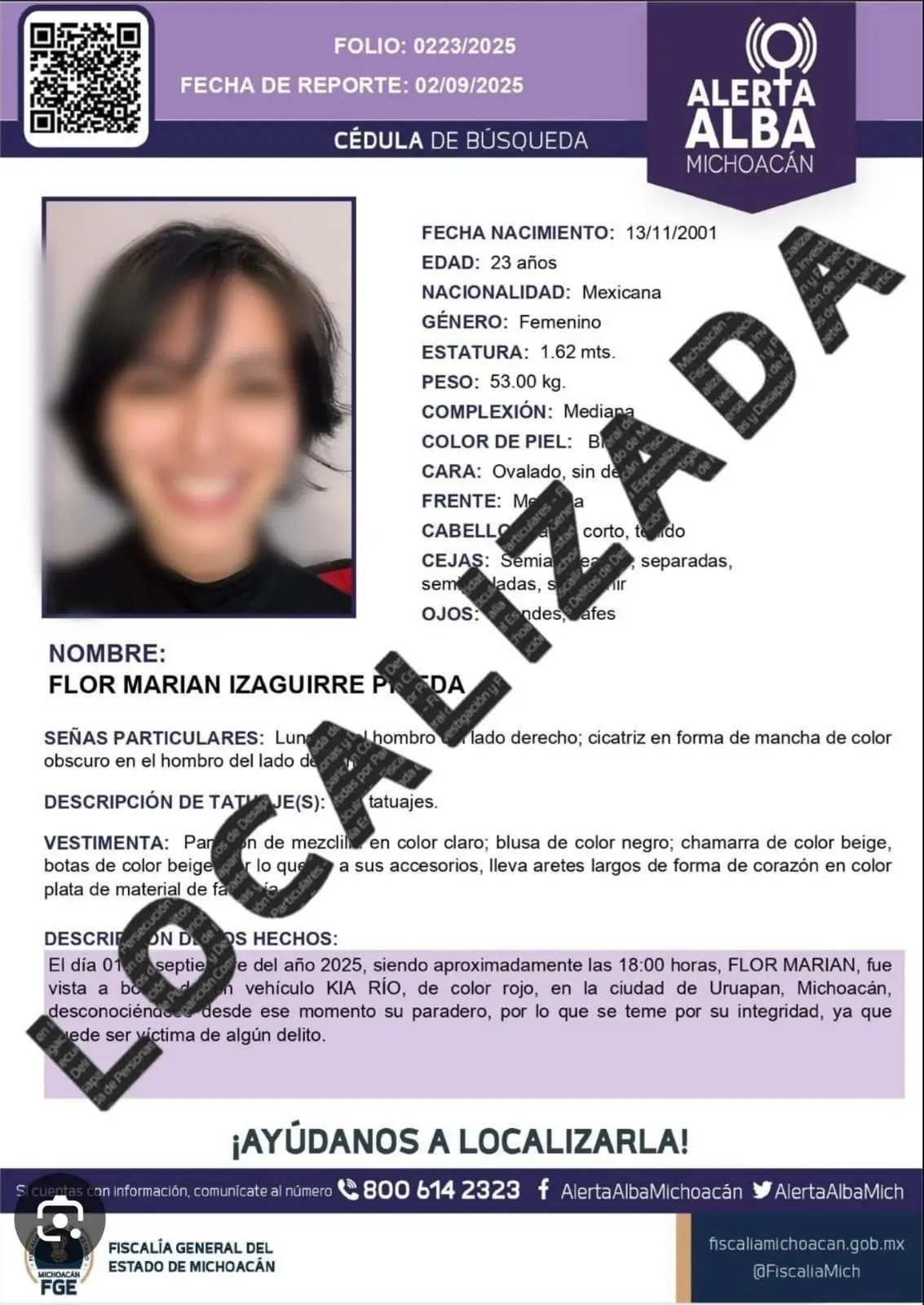 Localizan sin vida a influencer en Morelia