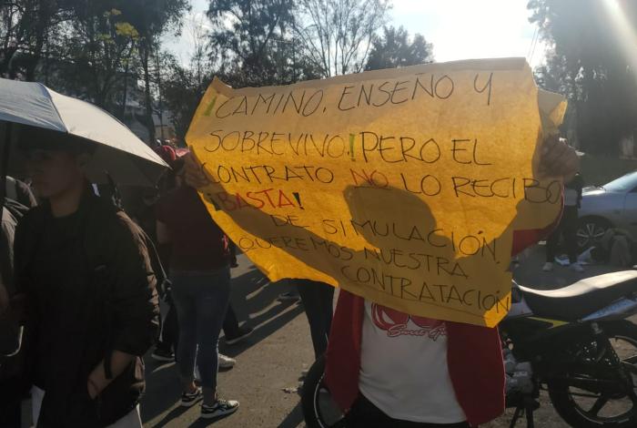 Maestros rurales salen a las calles a exigir justicia laboral