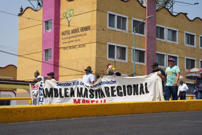 Marcha CNTE en Morelia, rumbo a delegación del ISSSTE