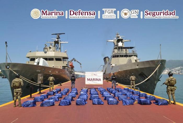 Marina incauta tonelada y media de cocaína en Guerrero