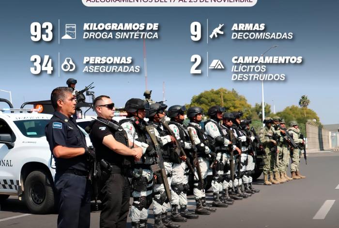 Más de 34 detenidos y 90 kg de droga asegurados en la última semana; resultado del Plan Paricutín: SSP