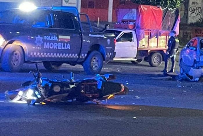 Morelia: Accidente de tránsito deja a motociclista lesionado en avenida Madero Oriente