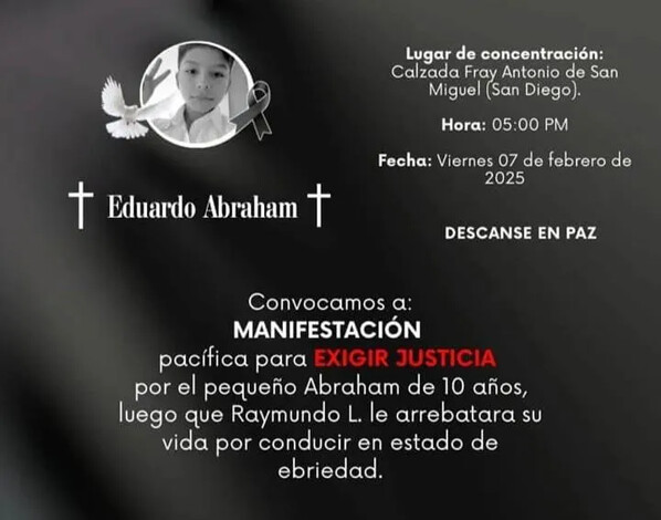 Morelia: Convocan marcha para exigir justicia por niño Eduardo Abraham