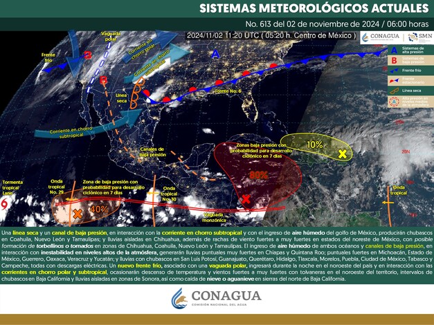 #Nacional | Conoce el pronóstico del clima para este 2 de noviembre