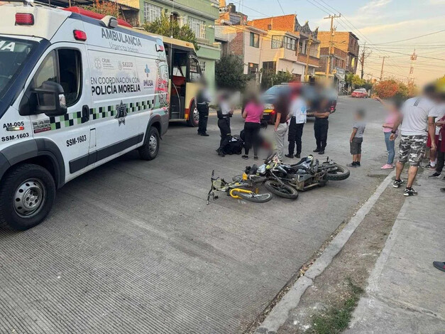  Niño ciclista es atropellado por motociclista de 12 años de edad, en Morelia