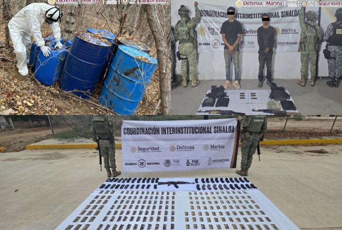 Operativo en Sinaloa: Capturan a líder criminal y aseguran arsenal táctico