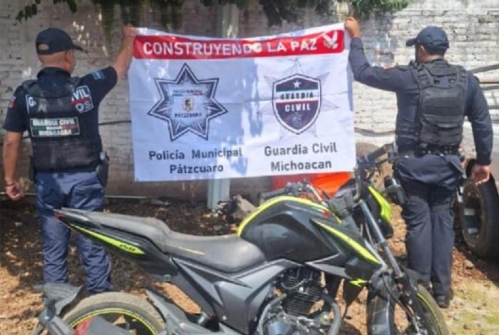 Pátzcuaro: Aseguran motocicleta robada en Las Joya de los Molinos