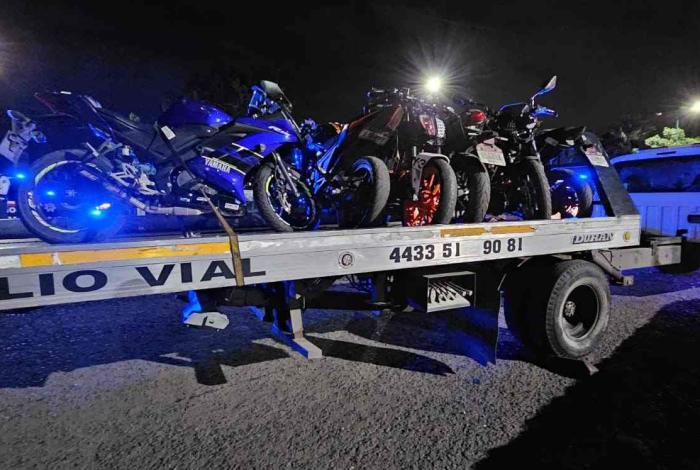 Policía Morelia asegura 18 motocicletas y 3 autos durante operativo para prevenir arrancones