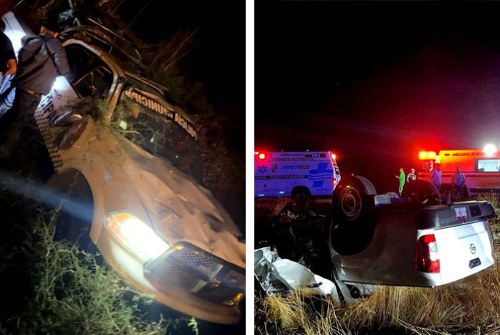 Policía muere tras choque entre patrulla y camioneta, en la Siglo XXI