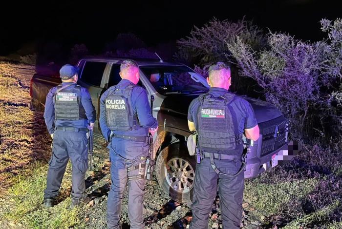 Policías de Morelia, Tarímbaro y GC recuperan camioneta robada