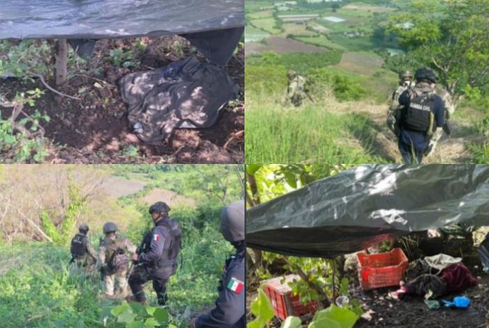 Policías y soldados localizan y destruyen punto de vigilancia de criminales en Parácuaro