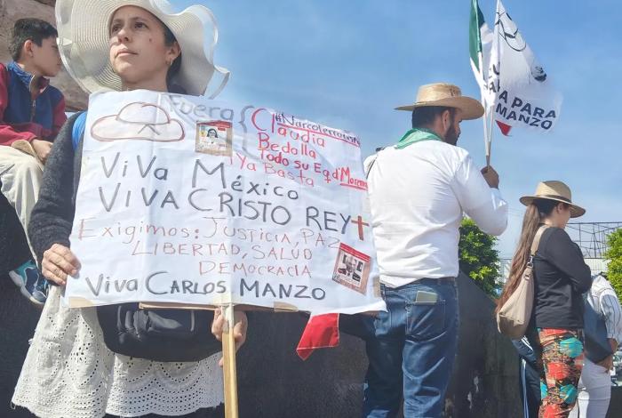 Protestan este domingo; exigen justicia para Manzo y repudian a Morena