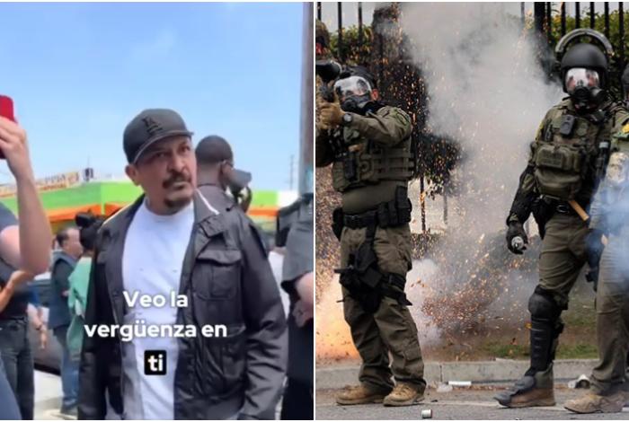 'Qué vergüenza', grito unísono de los manifestantes en Los Ángeles por redadas migratorias