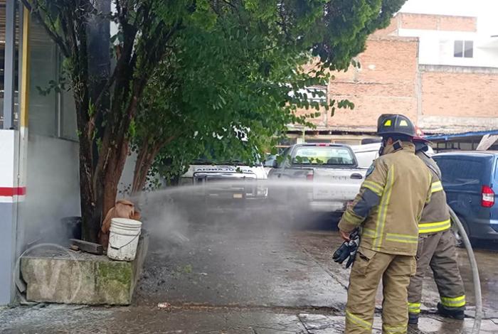 Árbol se incendia tras ser impactado por un rayo, en la colonia Bocanegra de Morelia