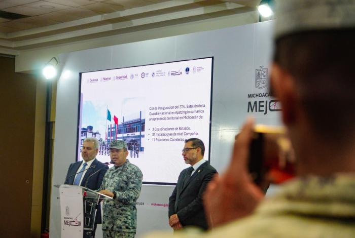 Refuerzo militar y policial avanza en región Apatzingán