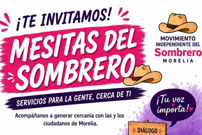Regresan las ‘Mesitas del Sombrero’, sello de Carlos Manzo, este domingo a Morelia