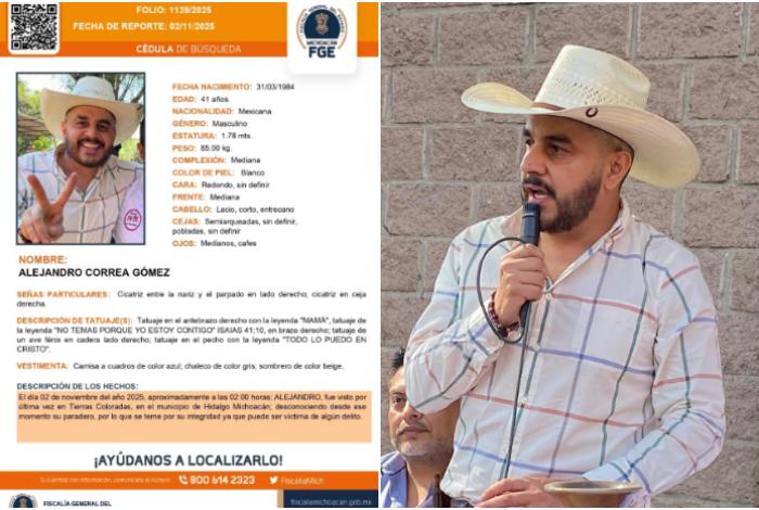 Reportan la desaparición de Alejandro Correa, expresidente municipal de Zinapécuaro
