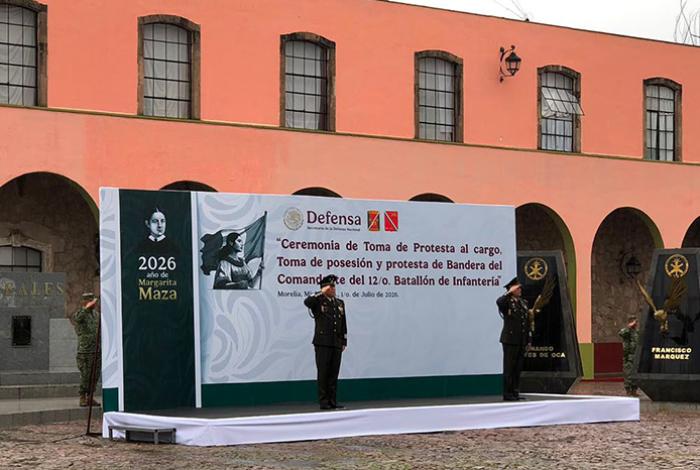 Rinde protesta nuevo comandante del 12/o. Batallón de Infantería en Michoacán