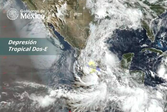 Se forma la depresión tropical Dos-E; impactará Guerrero esta medianoche como tormenta tropical