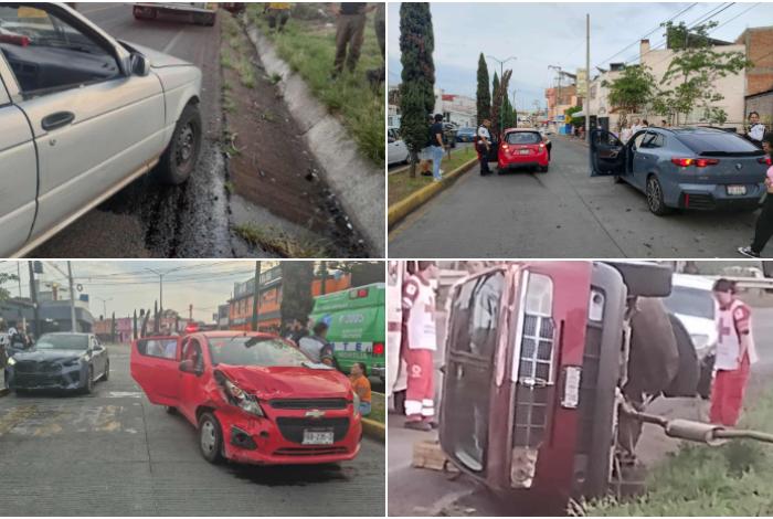 Se registran 2 choques vehículares en distintos sitios de Morelia; hay 2 lesionadas