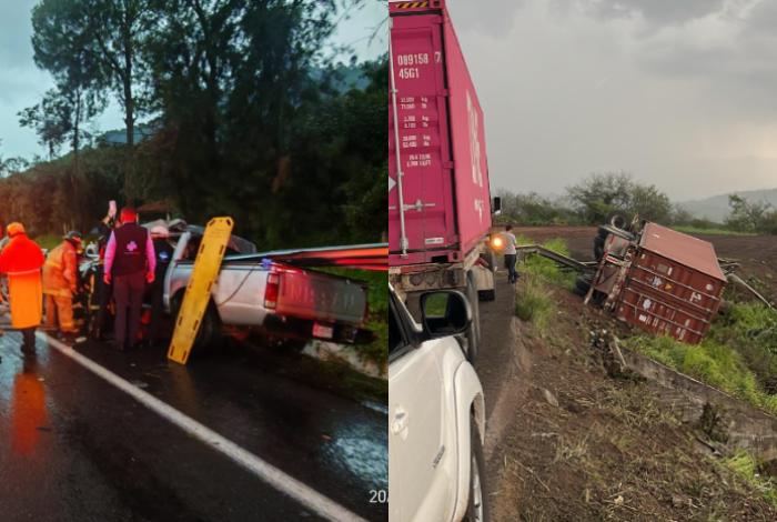 Se registran dos accidentes en la Autopista Siglo XXI; hay al menos 5 heridos