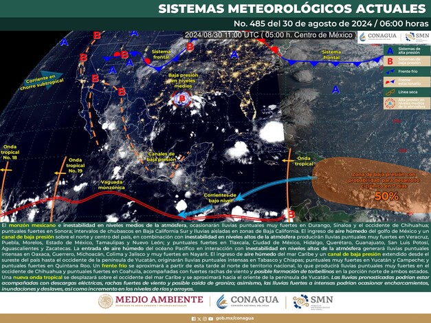  #SMN | Conoce el clima que se prevé para este último viernes de agosto