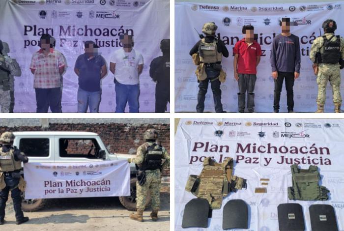  SSP asegura a 5 personas, armas, droga y vehículos en Buenavista