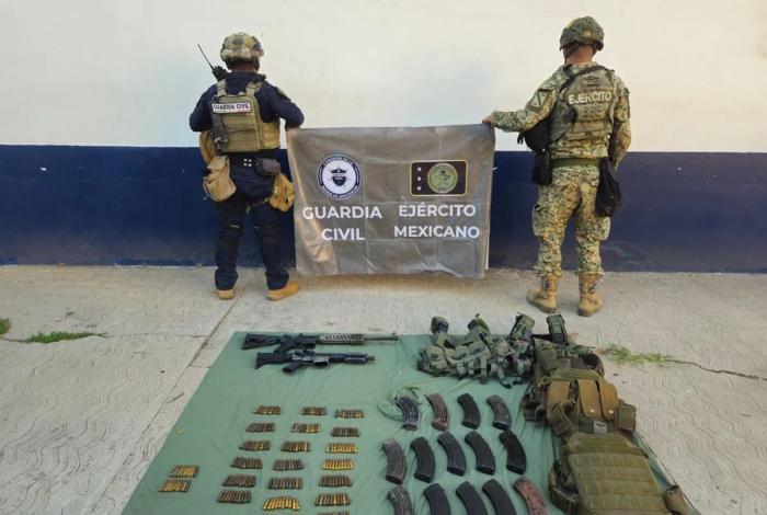 SSP y Defensa aseguran dos armas largas y más de 200 cartuchos en Buenavista