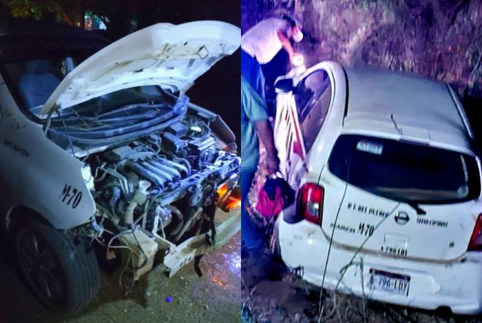 Taxista es apuñalado durante asalto y cae a un barranco en Lázaro Cárdenas; atacante se da a la fuga.