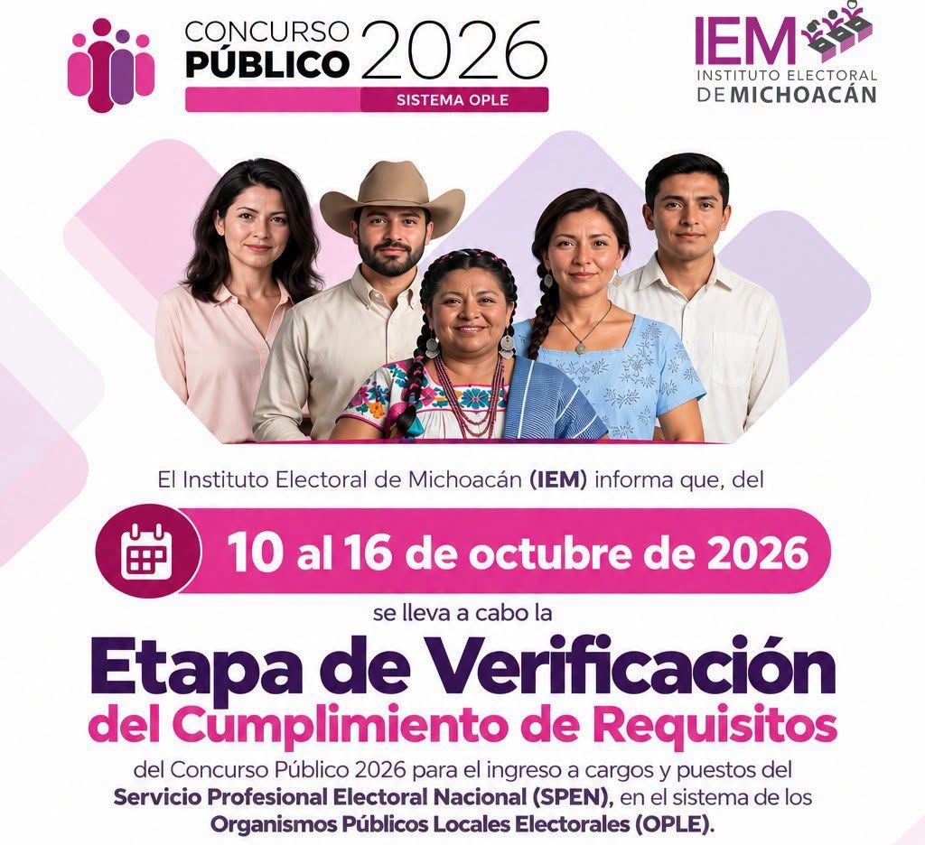 ¿Te registraste para ingresar al Servicio Profesional Electoral del IEM?