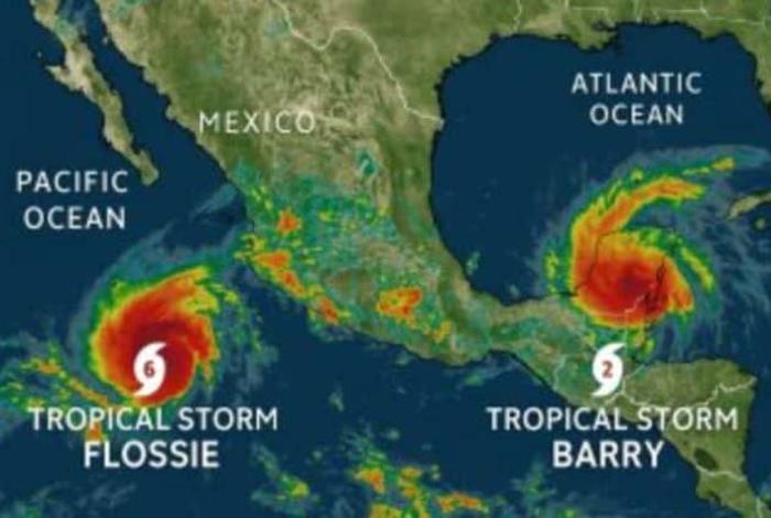 Tormenta Flossie, a punto de ser huracán en el Pacífico; Barry entra por Veracruz