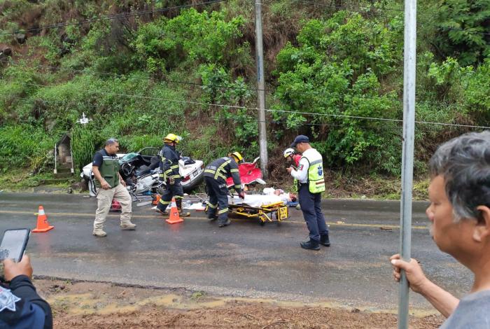 Tragedia en Tacámbaro, árbol aplasta a taxi; hay un muerto y tres heridos