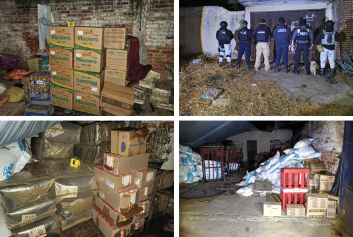 Tras cateo en Uruapan, FGE asegura mercancía robada con violencia a distribuidora abarrotera