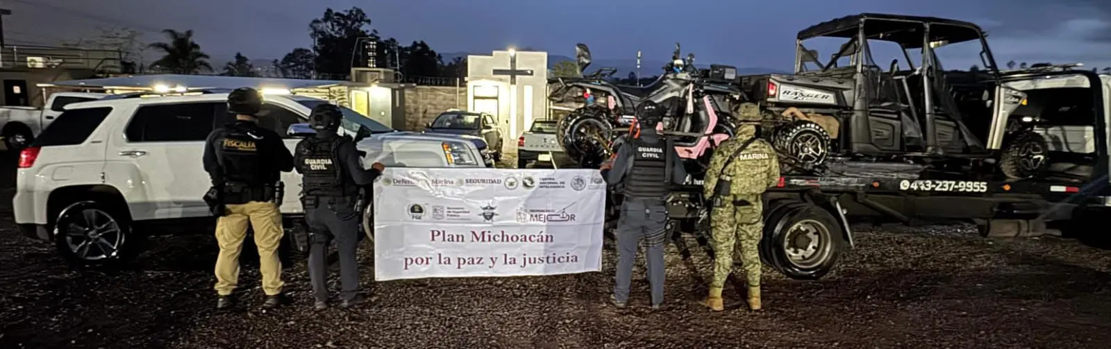 Un hombre detenido y aseguradas 2 armas, 7 vehículos y droga en Jungapeo: SSP