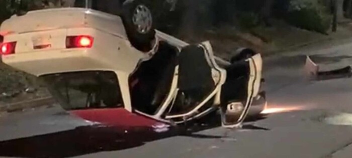 #Video | Aparatosa volcadura de taxi  se registra en la Av. Solidaridad de Morelia