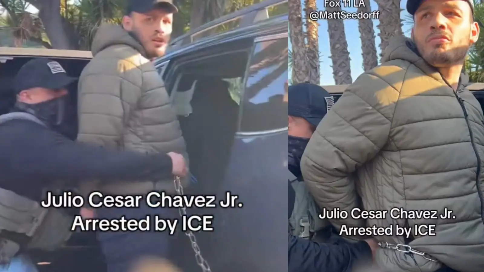 #Video: Encadenan a Julio C. Chavez Jr. durante detención en California