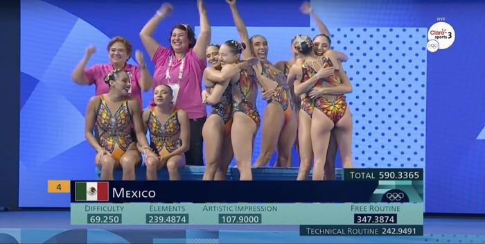 #Video | ¡Magia acuática! Las ‘Sirenas Mexicanas’ brillan con impresionante actuación en nado artístico en París 2024