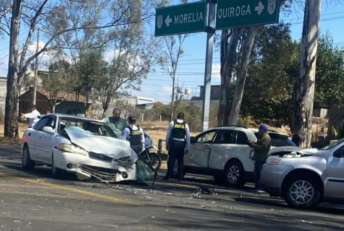 #Video | Se registra choque múltiple a la altura de la entrada a la Tenencia de Capula