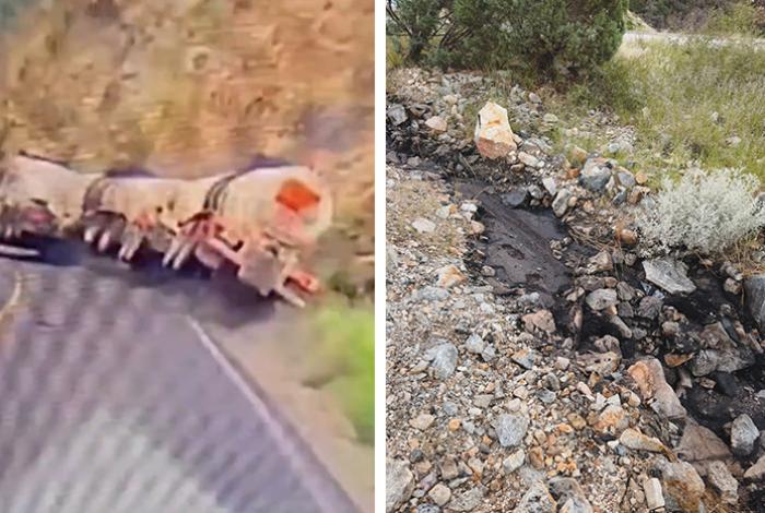 Vuelca tráiler y derrama 12 mil litros de ácido sulfúrico en carretera de Sonora