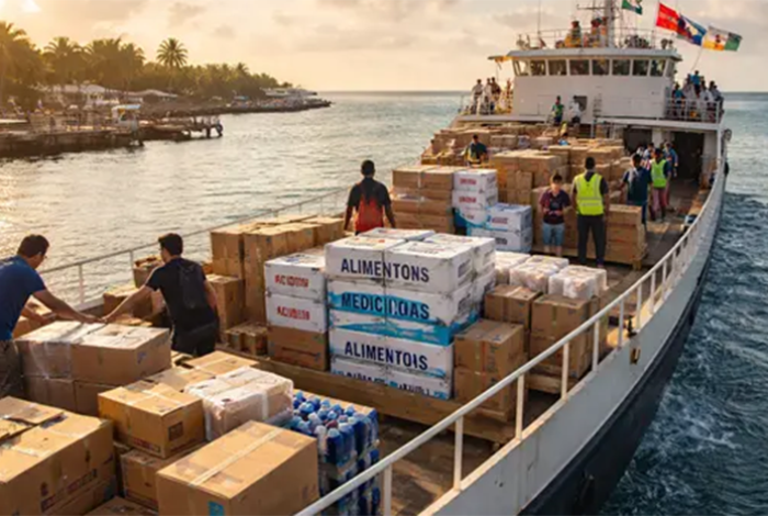Zarpan dos buques de la Armada de México con más de 718 toneladas de ayuda humanitaria para Venezuela